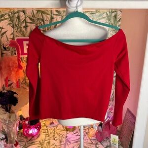 Elegant Red Off-Shoulder Women's Top